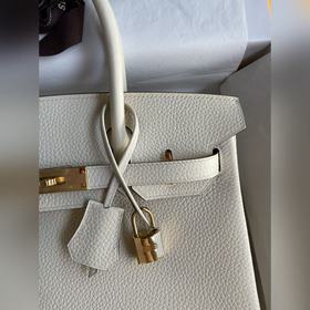 Ручная работа Birkin 30 см, импортная кожа Togo, кремово-белая, з