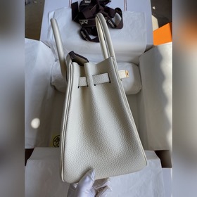 Ручная работа Birkin 30 см, импортная кожа Togo, кремово-белая, з