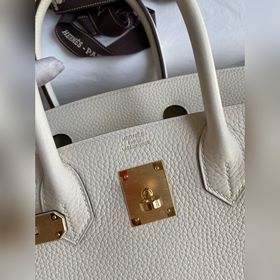 Ручная работа Birkin 30 см, импортная кожа Togo, кремово-белая, з