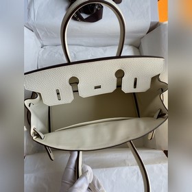 Ручная работа Birkin 30 см, импортная кожа Togo, кремово-белая, з