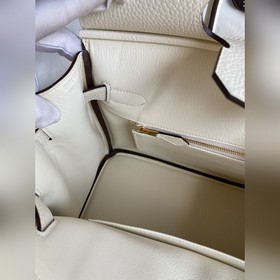 Ручная работа Birkin 30 см, импортная кожа Togo, кремово-белая, з