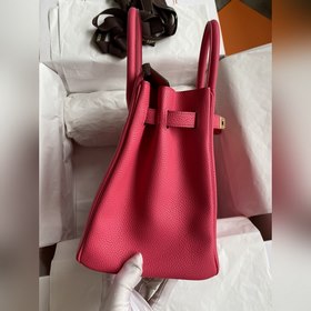 Ручная работа Birkin 30 см, импортная кожа Togo, розово-красная, 
