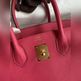 Ручная работа Birkin 30 см, импортная кожа Togo, розово-красная, 