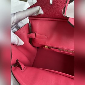 Ручная работа Birkin 30 см, импортная кожа Togo, розово-красная, 