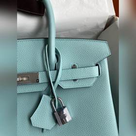 Ручная работа Birkin 30 см, импортная кожа Togo, макаронный синий