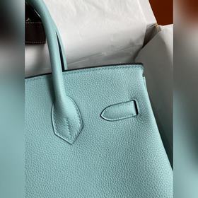 Ручная работа Birkin 30 см, импортная кожа Togo, макаронный синий