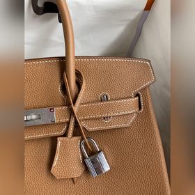 Ручная работа Birkin 30 см, импортная кожа Togo, золотисто-коричн