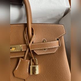 Ручная работа Birkin 30 см, импортная кожа Togo, золотисто-коричн