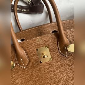 Ручная работа Birkin 30 см, импортная кожа Togo, золотисто-коричн