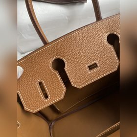 Ручная работа Birkin 30 см, импортная кожа Togo, золотисто-коричн
