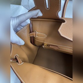 Ручная работа Birkin 30 см, импортная кожа Togo, золотисто-коричн