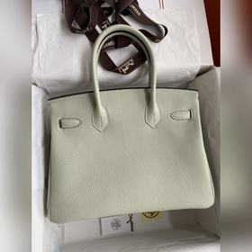 Ручная работа Birkin 30 см, импортная кожа Togo, кристально-серый