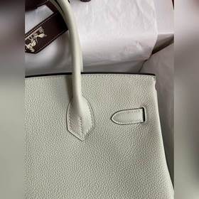 Ручная работа Birkin 30 см, импортная кожа Togo, кристально-серый