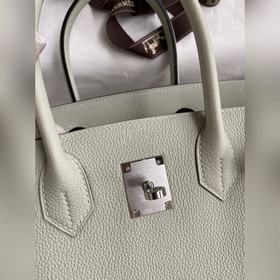 Ручная работа Birkin 30 см, импортная кожа Togo, кристально-серый