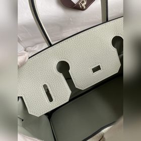 Ручная работа Birkin 30 см, импортная кожа Togo, кристально-серый