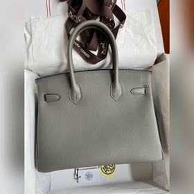 Ручная работа Birkin 30 см, импортная кожа Togo, цвет «туча», зол