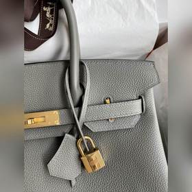 Ручная работа Birkin 30 см, импортная кожа Togo, цвет «туча», зол
