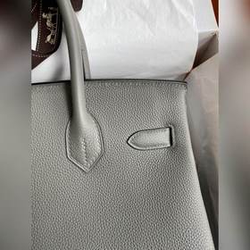 Ручная работа Birkin 30 см, импортная кожа Togo, цвет «туча», зол