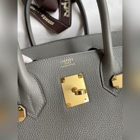 Ручная работа Birkin 30 см, импортная кожа Togo, цвет «туча», зол