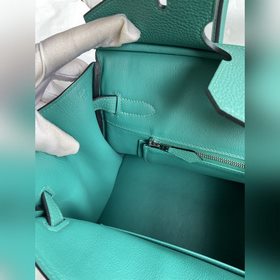 Ручная работа Birkin 30 см, импортная кожа Togo, синий цвет, сере
