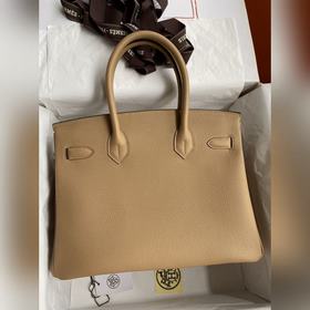 Ручная работа Birkin 30 см, импортная кожа Togo, цвет «молочный ч