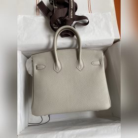 Ручная работа Birkin 25 см, импортная кожа Togo, ледниково-белый,