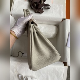 Ручная работа Birkin 25 см, импортная кожа Togo, ледниково-белый,