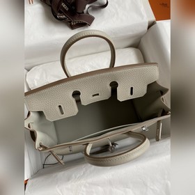 Ручная работа Birkin 25 см, импортная кожа Togo, ледниково-белый,