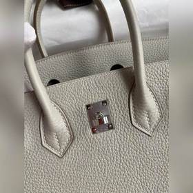 Ручная работа Birkin 25 см, импортная кожа Togo, ледниково-белый,