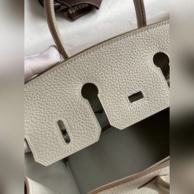 Ручная работа Birkin 25 см, импортная кожа Togo, ледниково-белый,