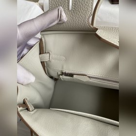 Ручная работа Birkin 25 см, импортная кожа Togo, ледниково-белый,