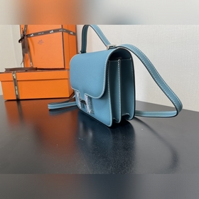 Джинсовая ландыш Размер： Hermes Kang 18 см Импортная кожа с тисн