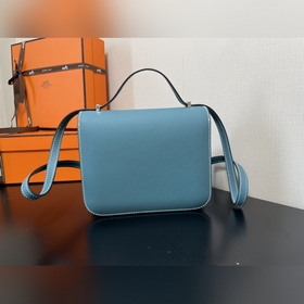 Джинсовая ландыш Размер： Hermes Kang 18 см Импортная кожа с тисн