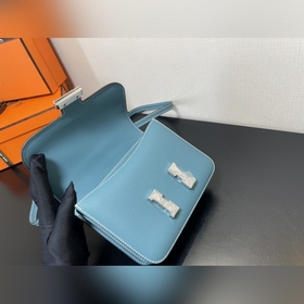 Джинсовая ландыш Размер： Hermes Kang 18 см Импортная кожа с тисн