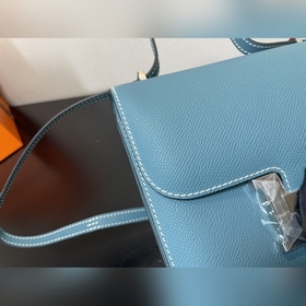 Джинсовая ландыш Размер： Hermes Kang 18 см Импортная кожа с тисн