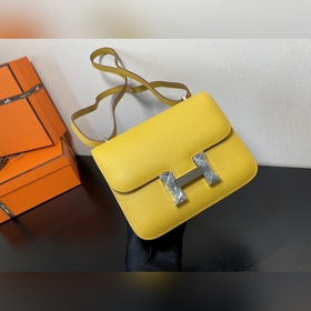 Янтарно-желтый Размер： Hermes Kang 18 см Импортная кожа с тиснен