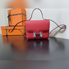 Китайский красный Размер： Hermes Kang 18 см Импортная кожа с тис