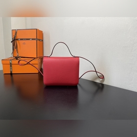 Китайский красный Размер： Hermes Kang 18 см Импортная кожа с тис