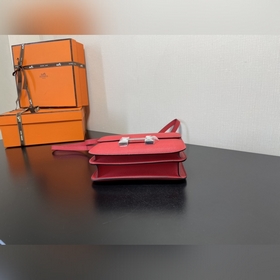 Китайский красный Размер： Hermes Kang 18 см Импортная кожа с тис