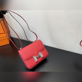 Китайский красный Размер： Hermes Kang 18 см Импортная кожа с тис