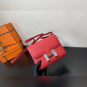 Китайский красный Размер： Hermes Kang 18 см Импортная кожа с тис