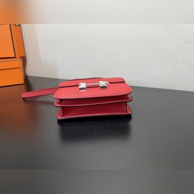 Китайский красный Размер： Hermes Kang 18 см Импортная кожа с тис