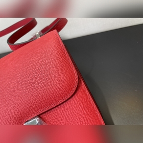 Китайский красный Размер： Hermes Kang 18 см Импортная кожа с тис