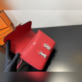 Китайский красный Размер： Hermes Kang 18 см Импортная кожа с тис