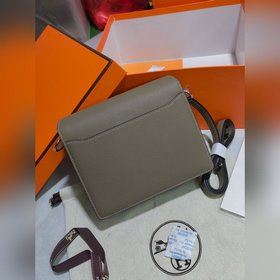 19 см Roulis 【Сумка Hermes Pig Nose】 Оригинальная кожа Evercolor,