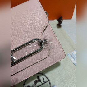 19 см Roulis 【Сумка Hermes Pig Nose】 Кожа Evercolor, 3q розовый, 