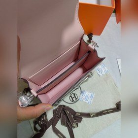 19 см Roulis 【Сумка Hermes Pig Nose】 Кожа Evercolor, 3q розовый, 