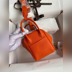Мини Линди 19 см, оригинальная кожа TC [оранжевый] Золотая застеж