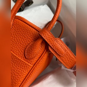 Мини Линди 19 см, оригинальная кожа TC [оранжевый] Золотая застеж
