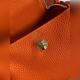 Мини Линди 19 см, оригинальная кожа TC [оранжевый] Золотая застеж